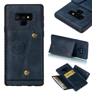 For Samsung NOTE 9 Phone Case Protective Back Cover with Card Holder Bracket blue_Samsung NOTE 9
