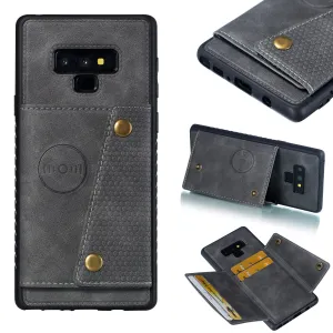 For Samsung NOTE 9 Phone Case Protective Back Cover with Card Holder Bracket gray_Samsung NOTE 9