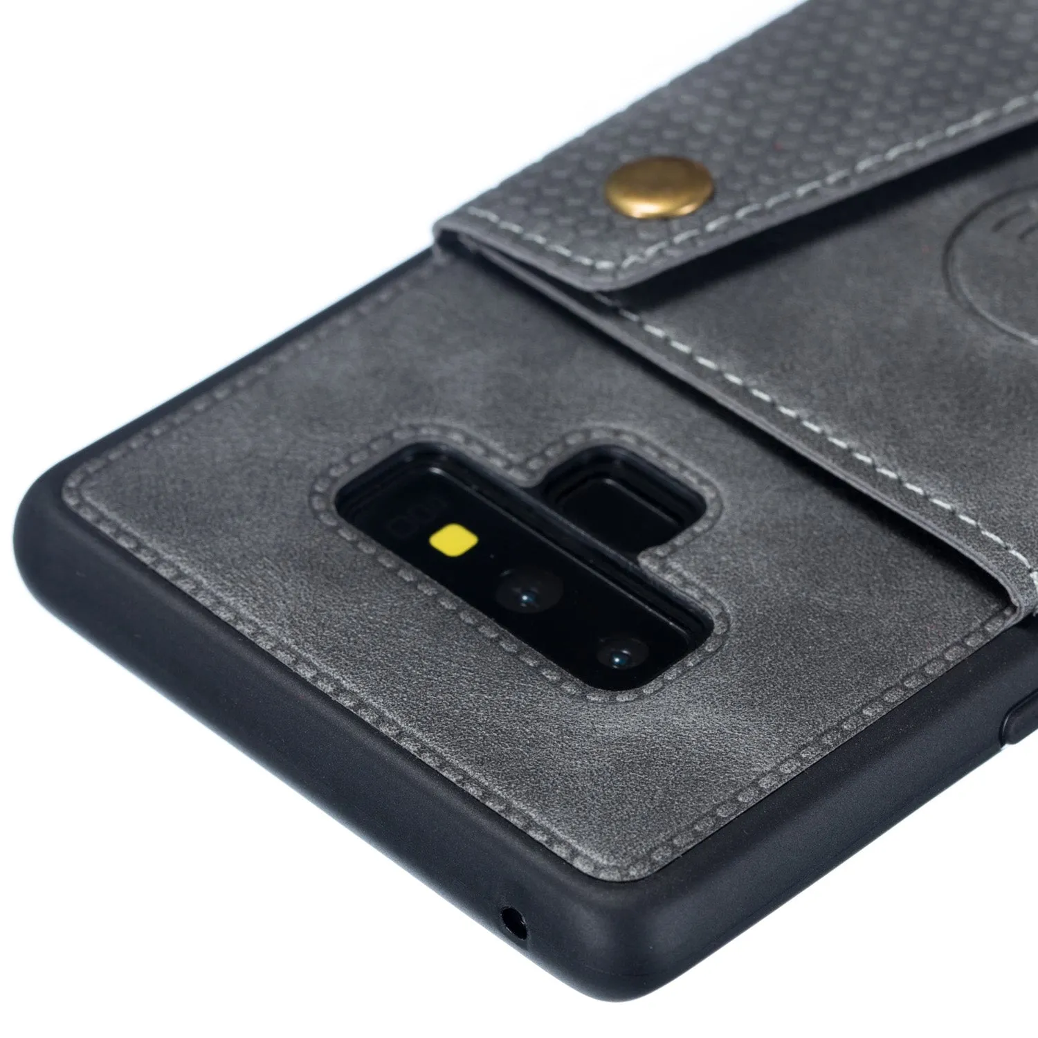 For Samsung NOTE 9 Phone Case Protective Back Cover with Card Holder Bracket gray_Samsung NOTE 9