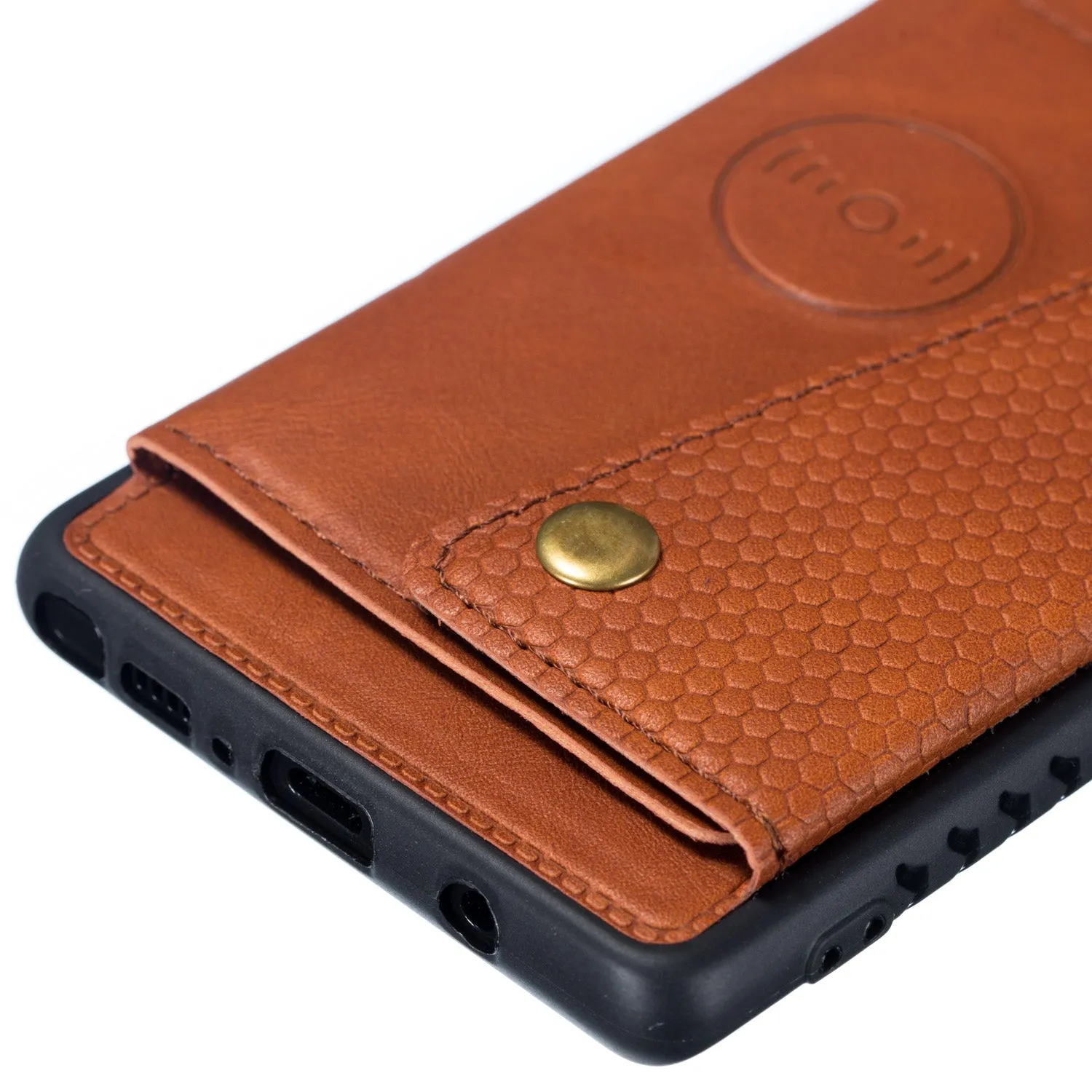 For Samsung NOTE 9 Phone Case Protective Back Cover with Card Holder Bracket Light Brown_Samsung NOTE 9