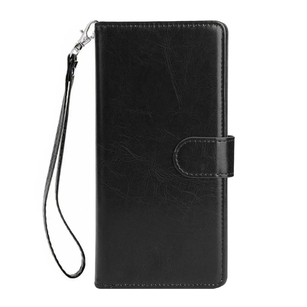 For Samsung Note 9 PU Full Protective Cover with 9 Card Slot Lanyard Bracket Buckle brown