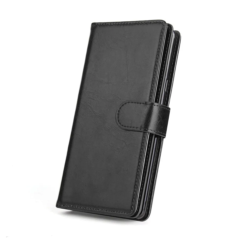 For Samsung Note 9 PU Full Protective Cover with 9 Card Slot Lanyard Bracket Buckle brown