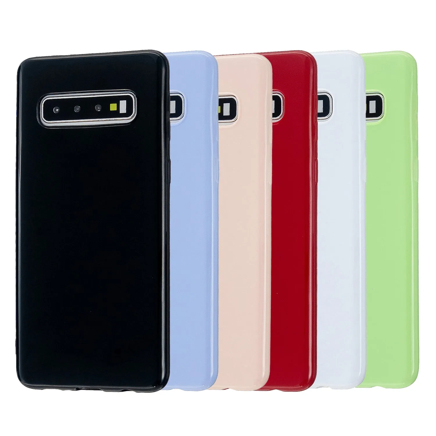 For Samsung S10/S10E/S10 Plus Cellphone Case Precise Cutouts Simple Profile Soft TPU Mobile Phone Shell Rose red