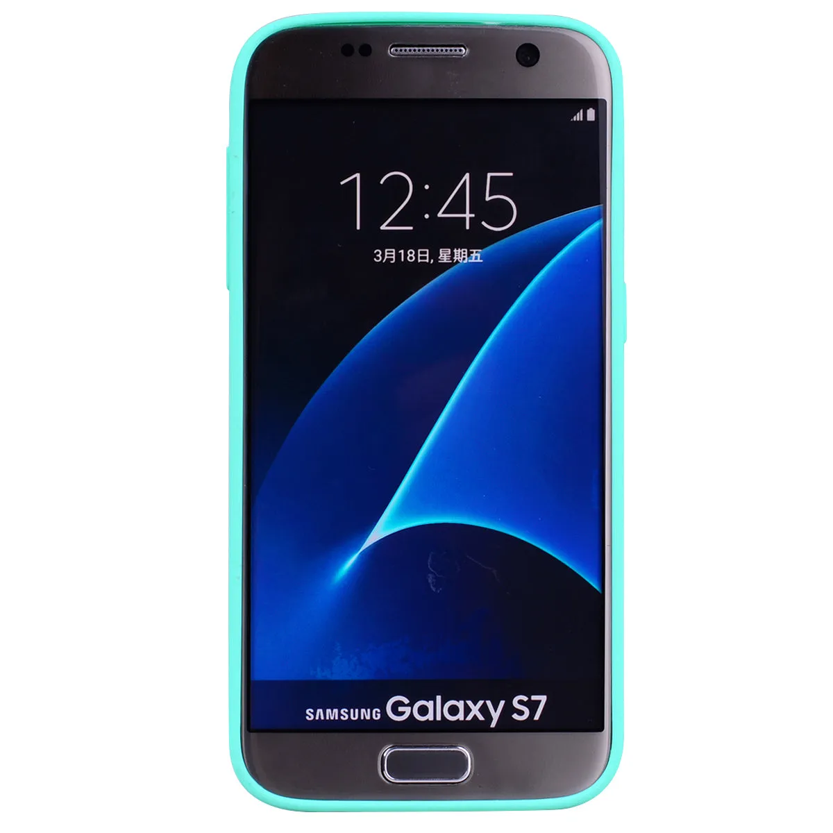 for Samsung S7 edge Cute Candy Color Matte TPU Anti-scratch Non-slip Protective Cover Back Case Light blue