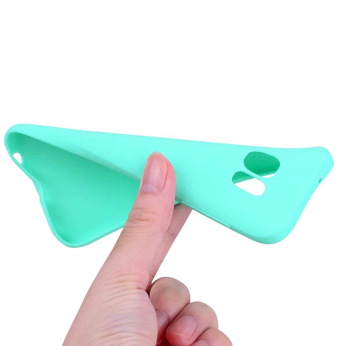 for Samsung S7 edge Cute Candy Color Matte TPU Anti-scratch Non-slip Protective Cover Back Case Light blue