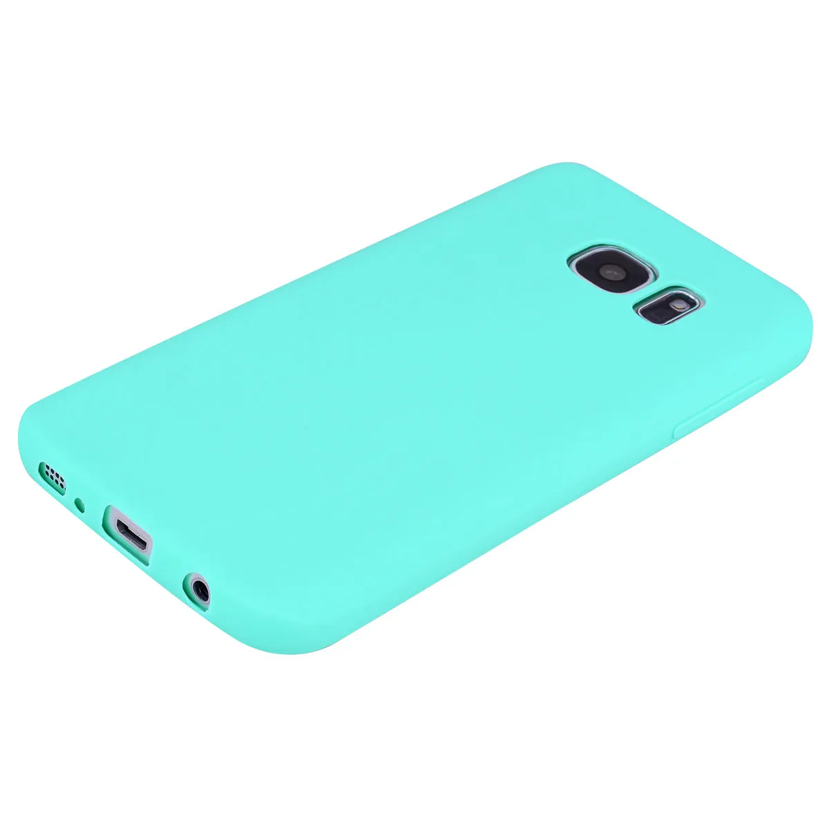 for Samsung S7 edge Cute Candy Color Matte TPU Anti-scratch Non-slip Protective Cover Back Case Light blue