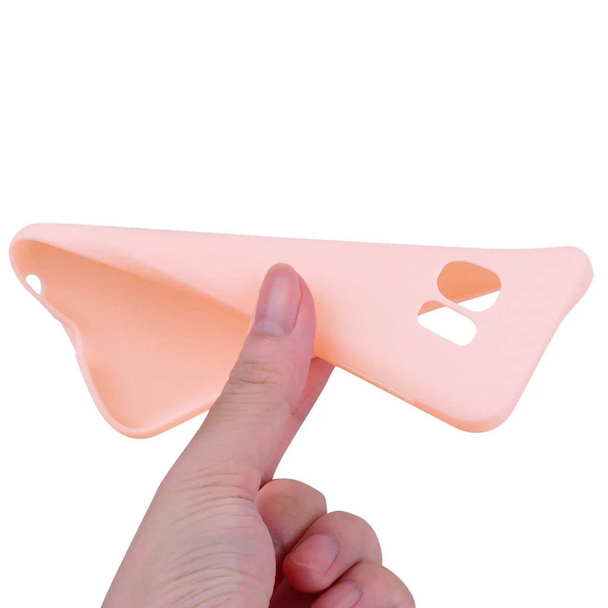 for Samsung S7 edge Cute Candy Color Matte TPU Anti-scratch Non-slip Protective Cover Back Case Light pink