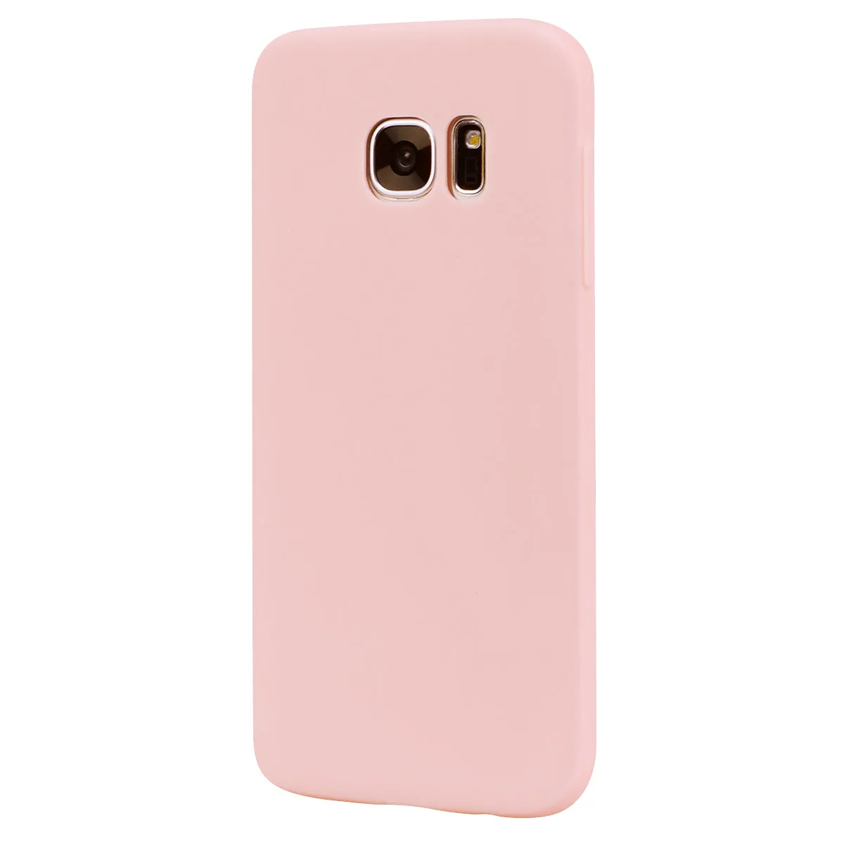 for Samsung S7 edge Cute Candy Color Matte TPU Anti-scratch Non-slip Protective Cover Back Case Light pink