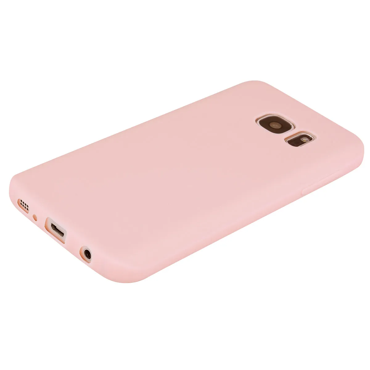 for Samsung S7 edge Cute Candy Color Matte TPU Anti-scratch Non-slip Protective Cover Back Case Light pink