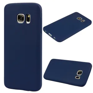 for Samsung S7 edge Cute Candy Color Matte TPU Anti-scratch Non-slip Protective Cover Back Case Navy