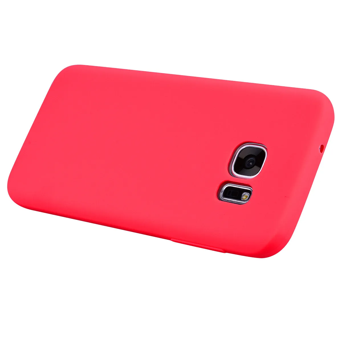 for Samsung S7 edge Cute Candy Color Matte TPU Anti-scratch Non-slip Protective Cover Back Case red
