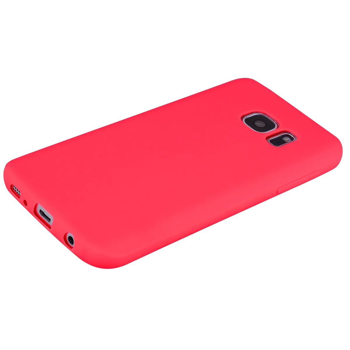 for Samsung S7 edge Cute Candy Color Matte TPU Anti-scratch Non-slip Protective Cover Back Case red