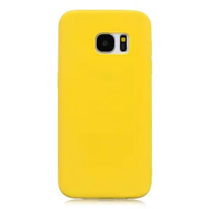for Samsung S7 edge Cute Candy Color Matte TPU Anti-scratch Non-slip Protective Cover Back Case yellow