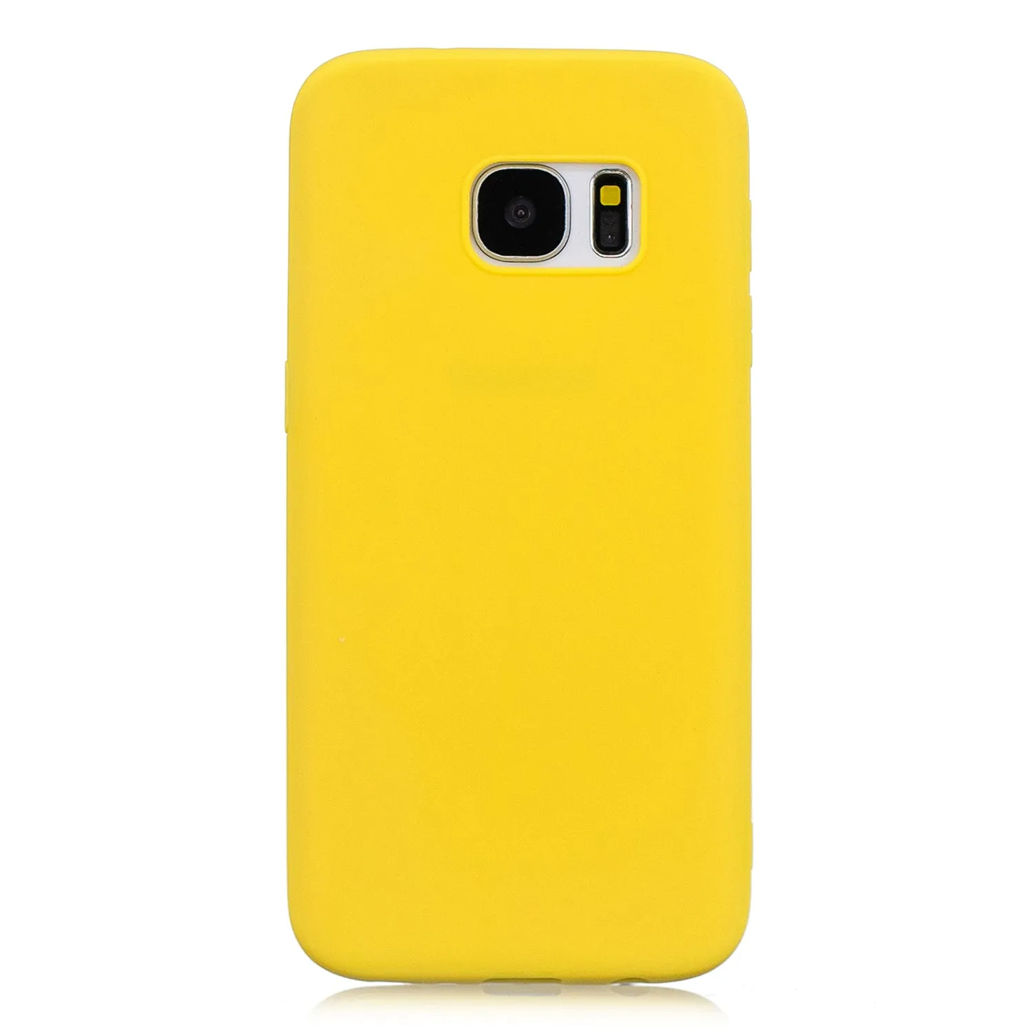 for Samsung S7 edge Cute Candy Color Matte TPU Anti-scratch Non-slip Protective Cover Back Case yellow