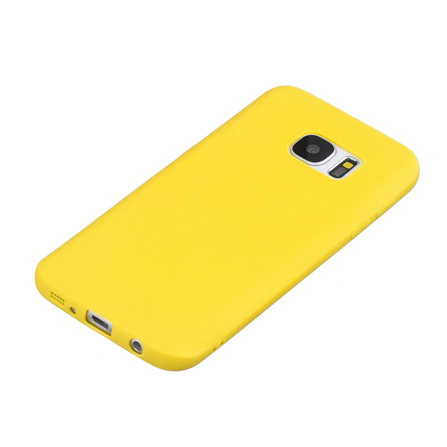 for Samsung S7 edge Cute Candy Color Matte TPU Anti-scratch Non-slip Protective Cover Back Case yellow