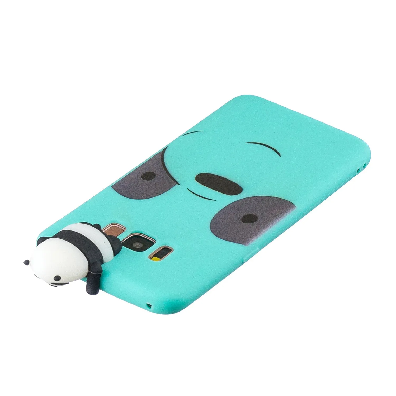 For Samsung S8 3D Cartoon Lovely Coloured Painted Soft TPU Back Cover Non-slip Shockproof Full Protective Case Light blue