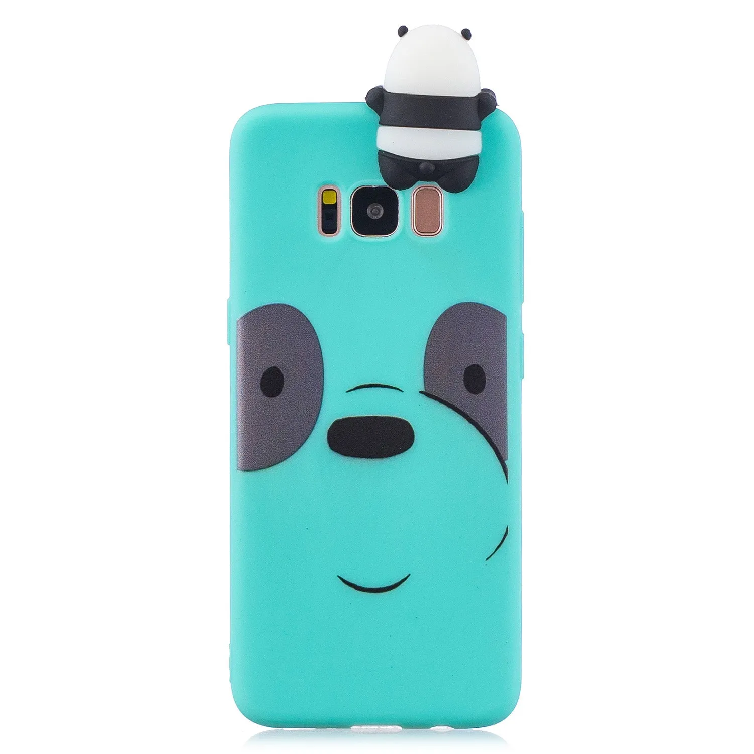 For Samsung S8 3D Cartoon Lovely Coloured Painted Soft TPU Back Cover Non-slip Shockproof Full Protective Case Light blue