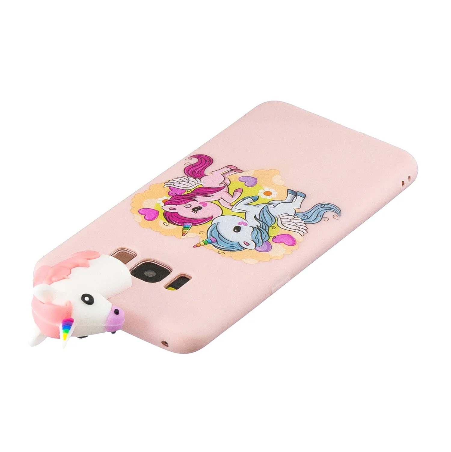 For Samsung S8 3D Cartoon Lovely Coloured Painted Soft TPU Back Cover Non-slip Shockproof Full Protective Case Light pink