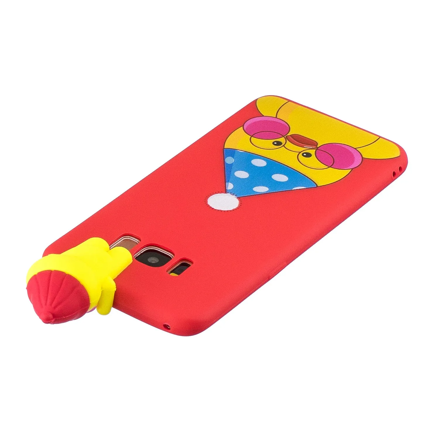 For Samsung S8 3D Cartoon Lovely Coloured Painted Soft TPU Back Cover Non-slip Shockproof Full Protective Case red