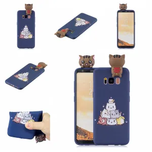 For Samsung S8 3D Cartoon Lovely Coloured Painted Soft TPU Back Cover Non-slip Shockproof Full Protective Case sapphire