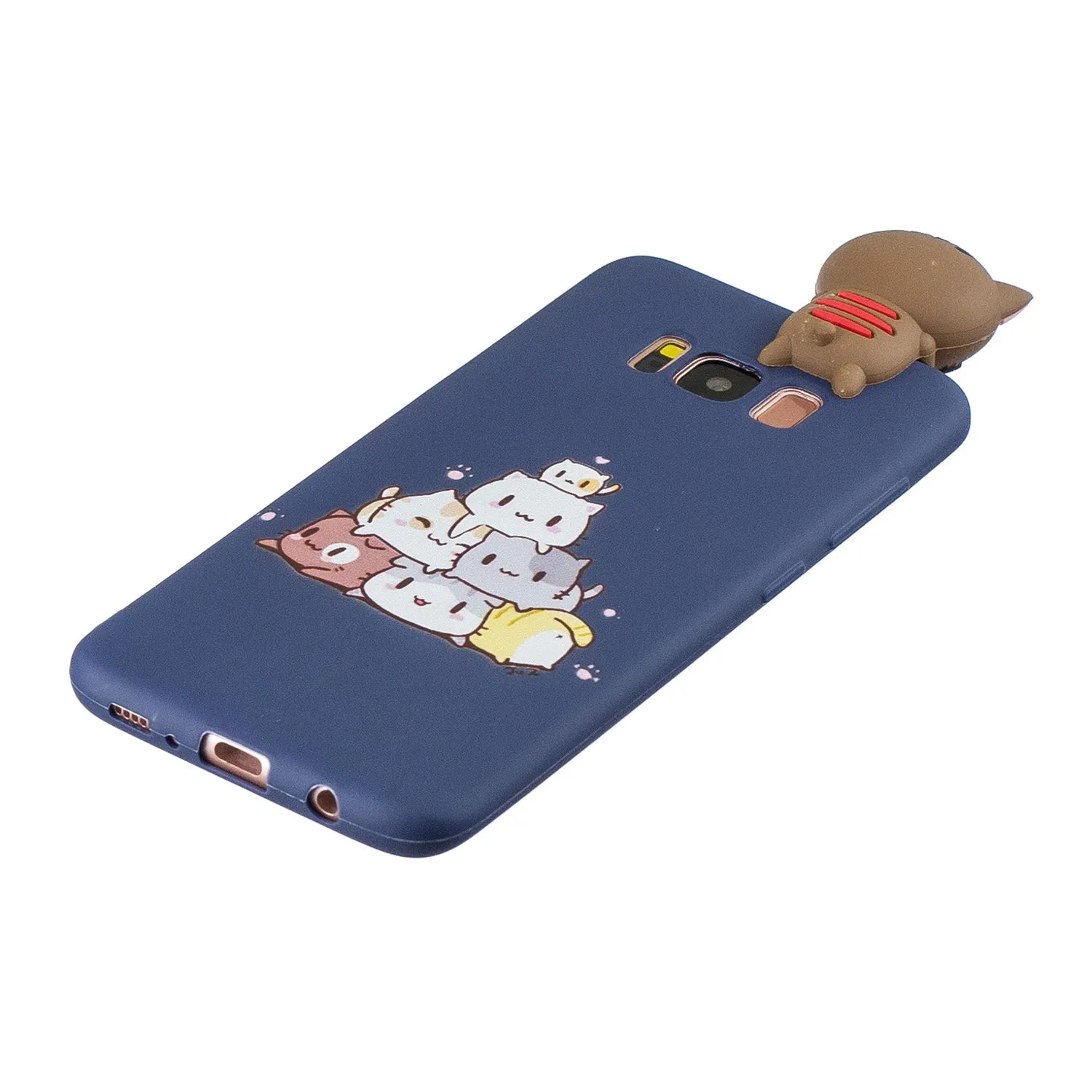 For Samsung S8 3D Cartoon Lovely Coloured Painted Soft TPU Back Cover Non-slip Shockproof Full Protective Case sapphire