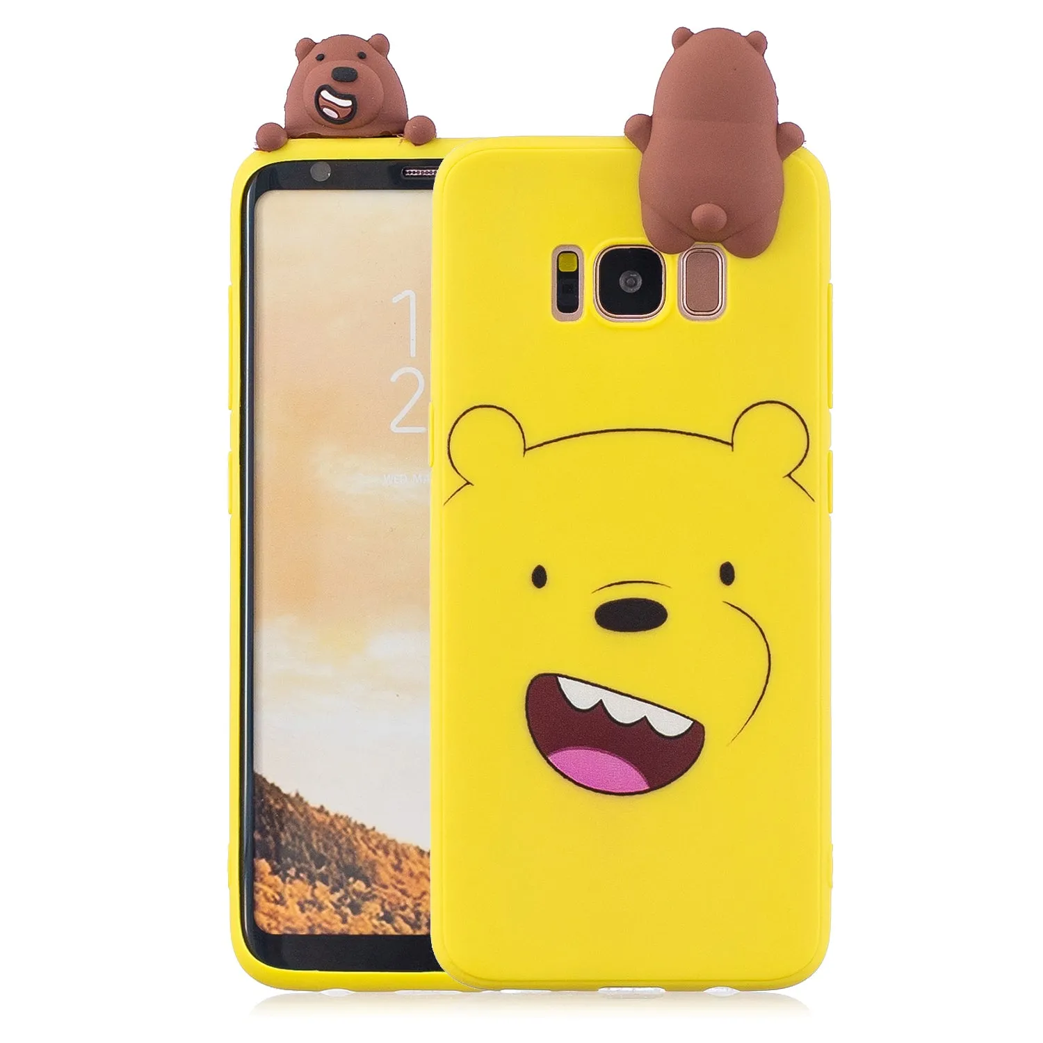 For Samsung S8 3D Cartoon Lovely Coloured Painted Soft TPU Back Cover Non-slip Shockproof Full Protective Case sapphire