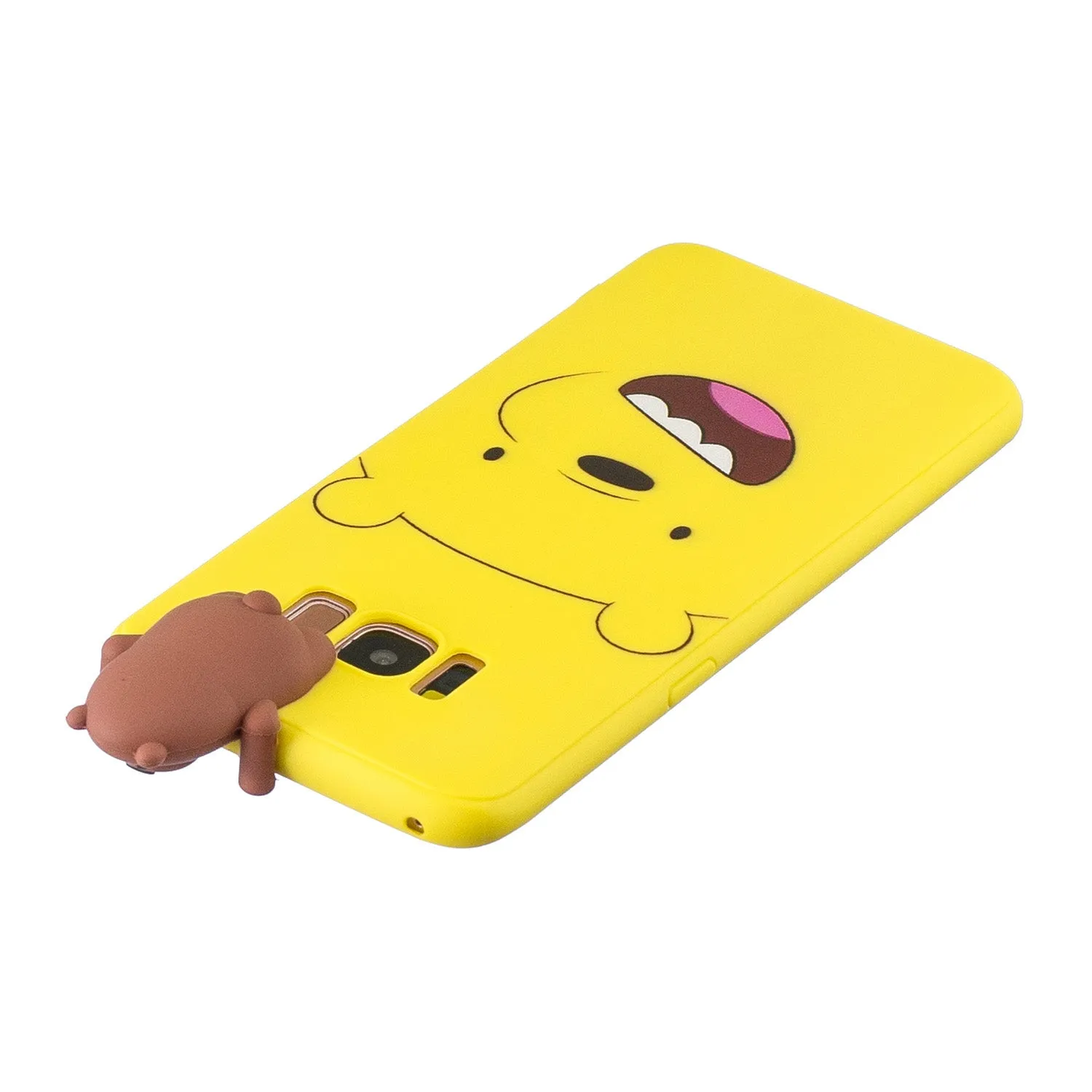 For Samsung S8 3D Cartoon Lovely Coloured Painted Soft TPU Back Cover Non-slip Shockproof Full Protective Case yellow