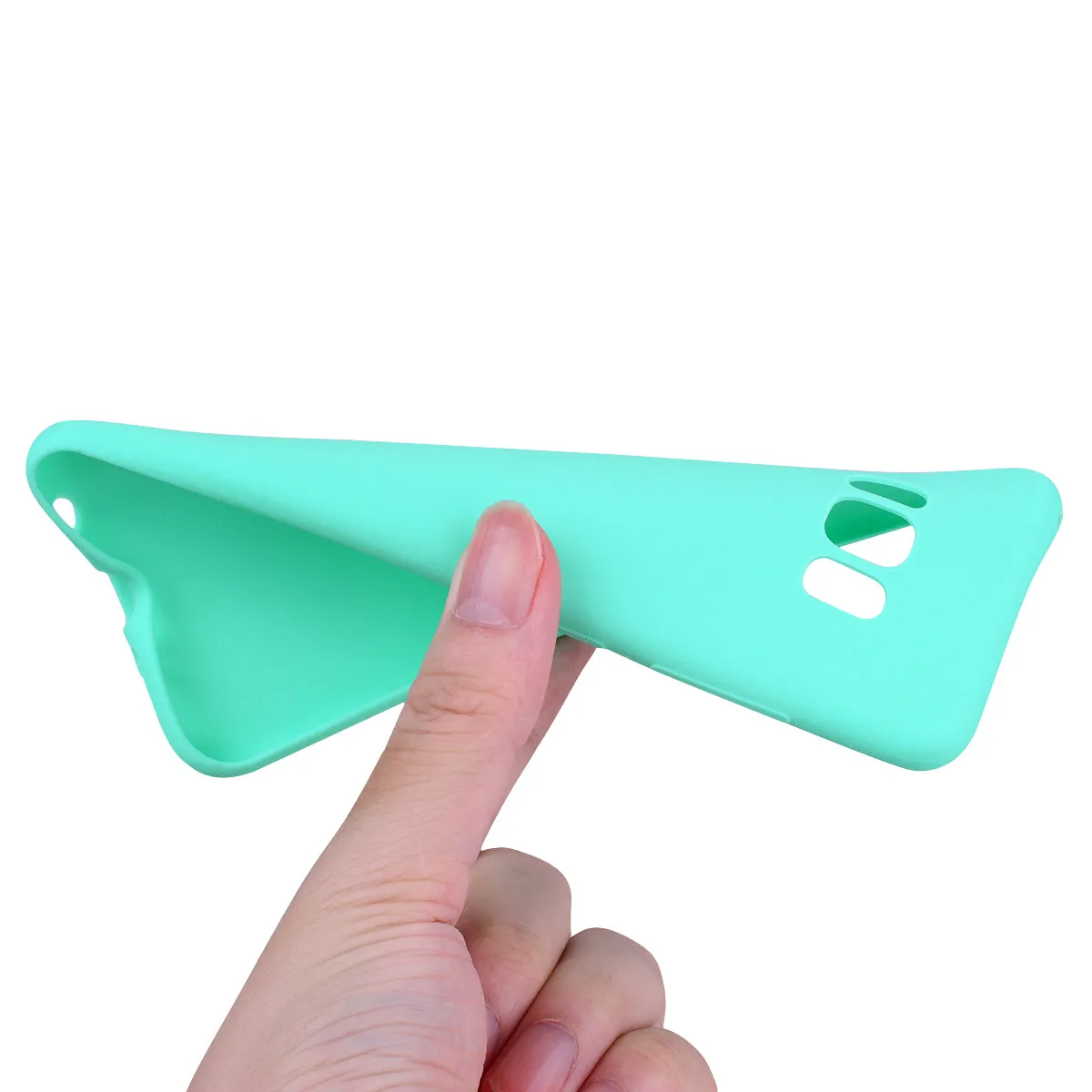 for Samsung S8 Lovely Candy Color Matte TPU Anti-scratch Non-slip Protective Cover Back Case Light blue