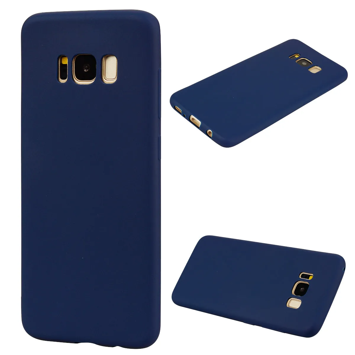 for Samsung S8 Lovely Candy Color Matte TPU Anti-scratch Non-slip Protective Cover Back Case Navy