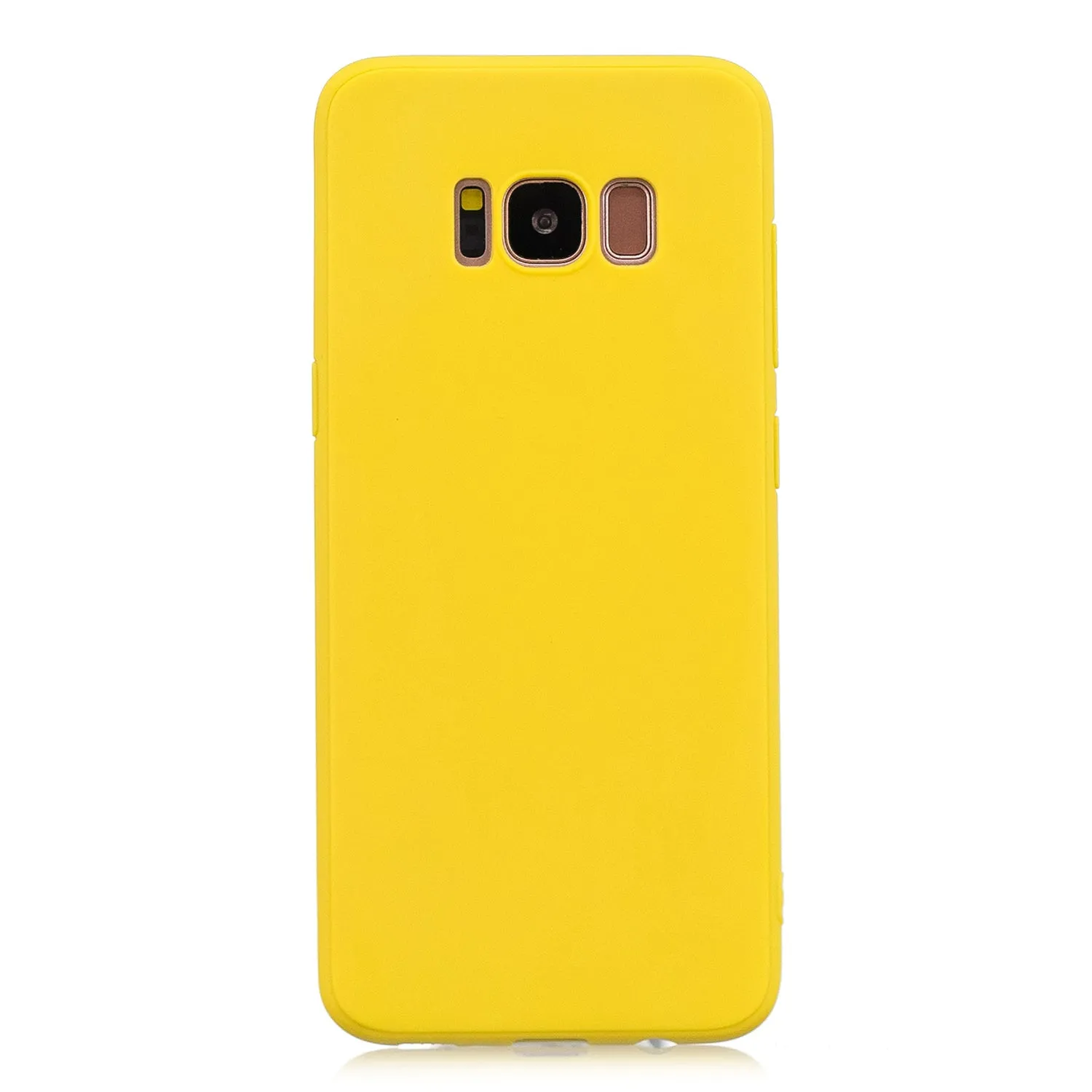 for Samsung S8 plus Lovely Candy Color Matte TPU Anti-scratch Non-slip Protective Cover Back Case yellow
