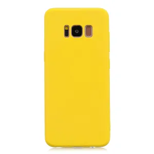 for Samsung S8 plus Lovely Candy Color Matte TPU Anti-scratch Non-slip Protective Cover Back Case yellow