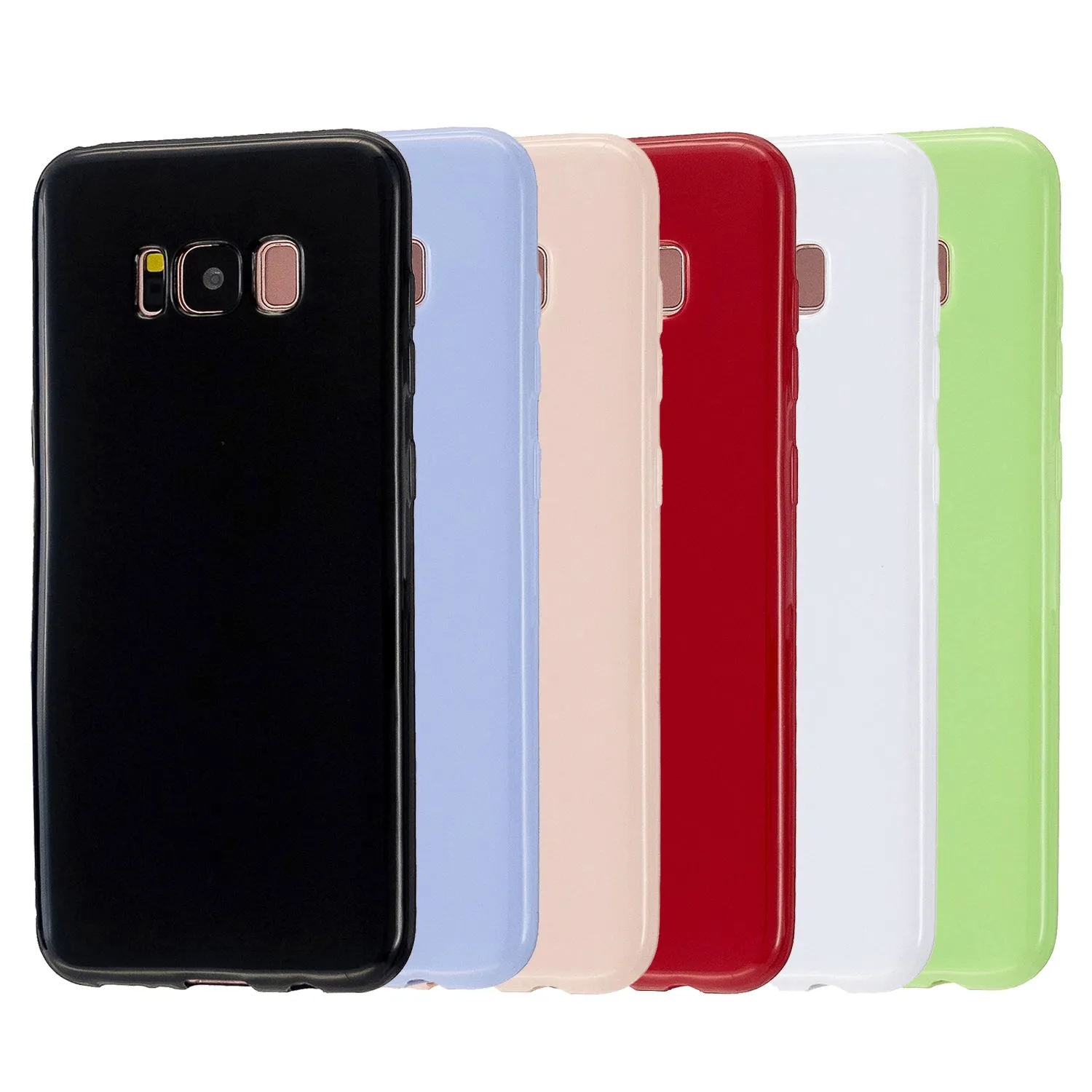 For Samsung S8/S8 Plus Smartphone Case Soft Hands Feel Precise Cutouts Anti-scrathc Mobile Phone TPU Shell Fluorescent green