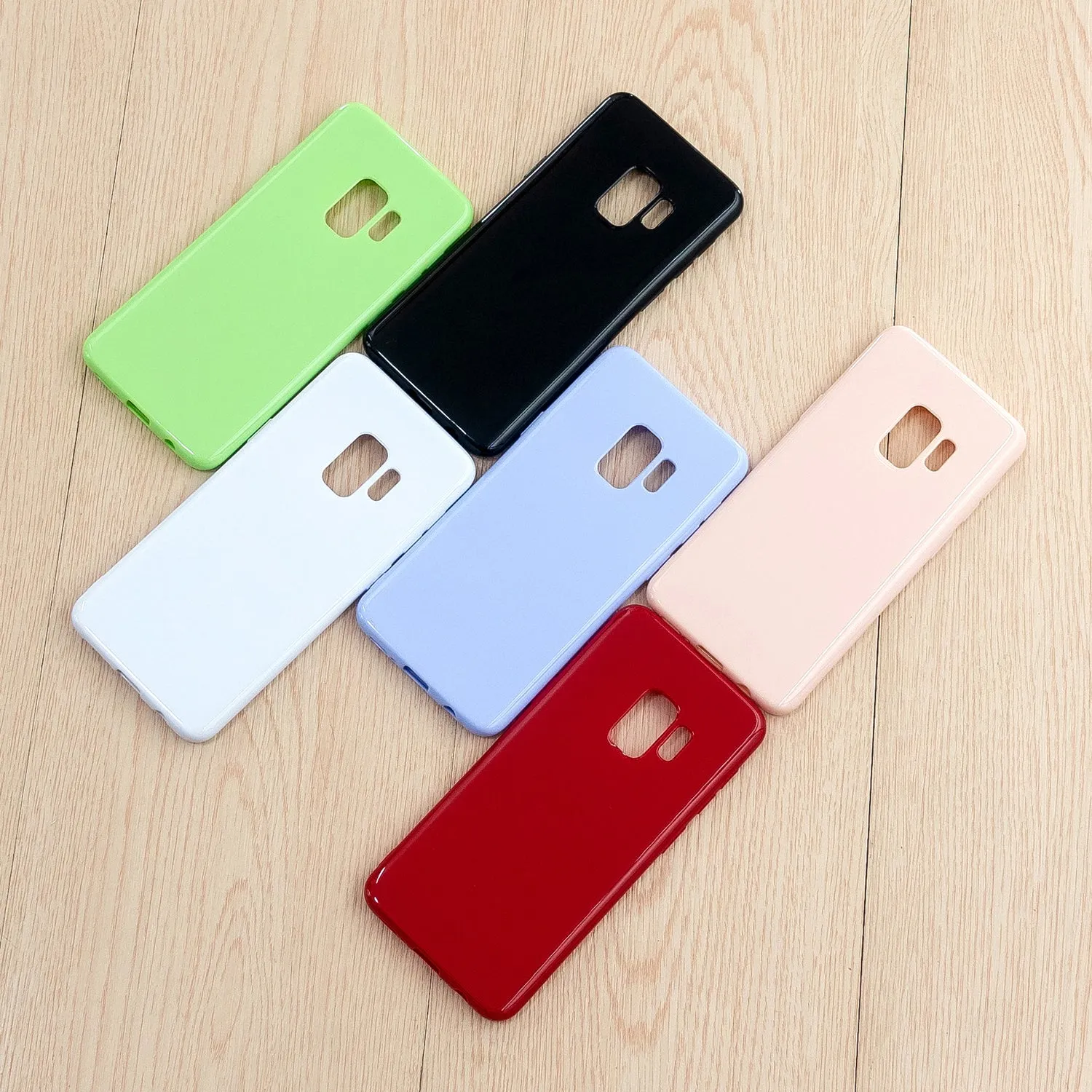 For Samsung S9/S9 Plus Mobile Phone Cover Classic Plain Design Classic Smartphone Case Soft TPU Phone Shell Sakura pink