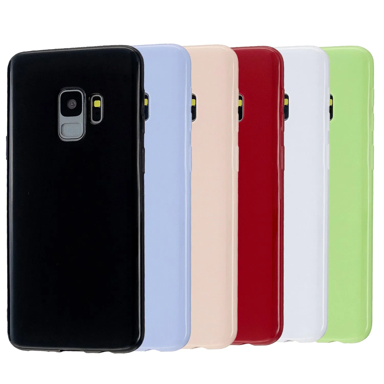 For Samsung S9/S9 Plus Mobile Phone Cover Classic Plain Design Classic Smartphone Case Soft TPU Phone Shell Sakura pink