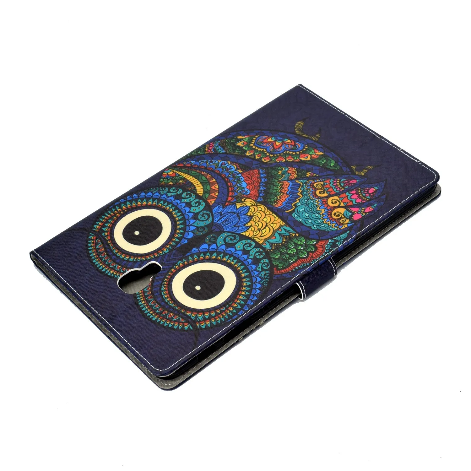 For Samsung T590 Laptop Protective Case Color Painted Smart Stay PU Cover with Front Snap owl