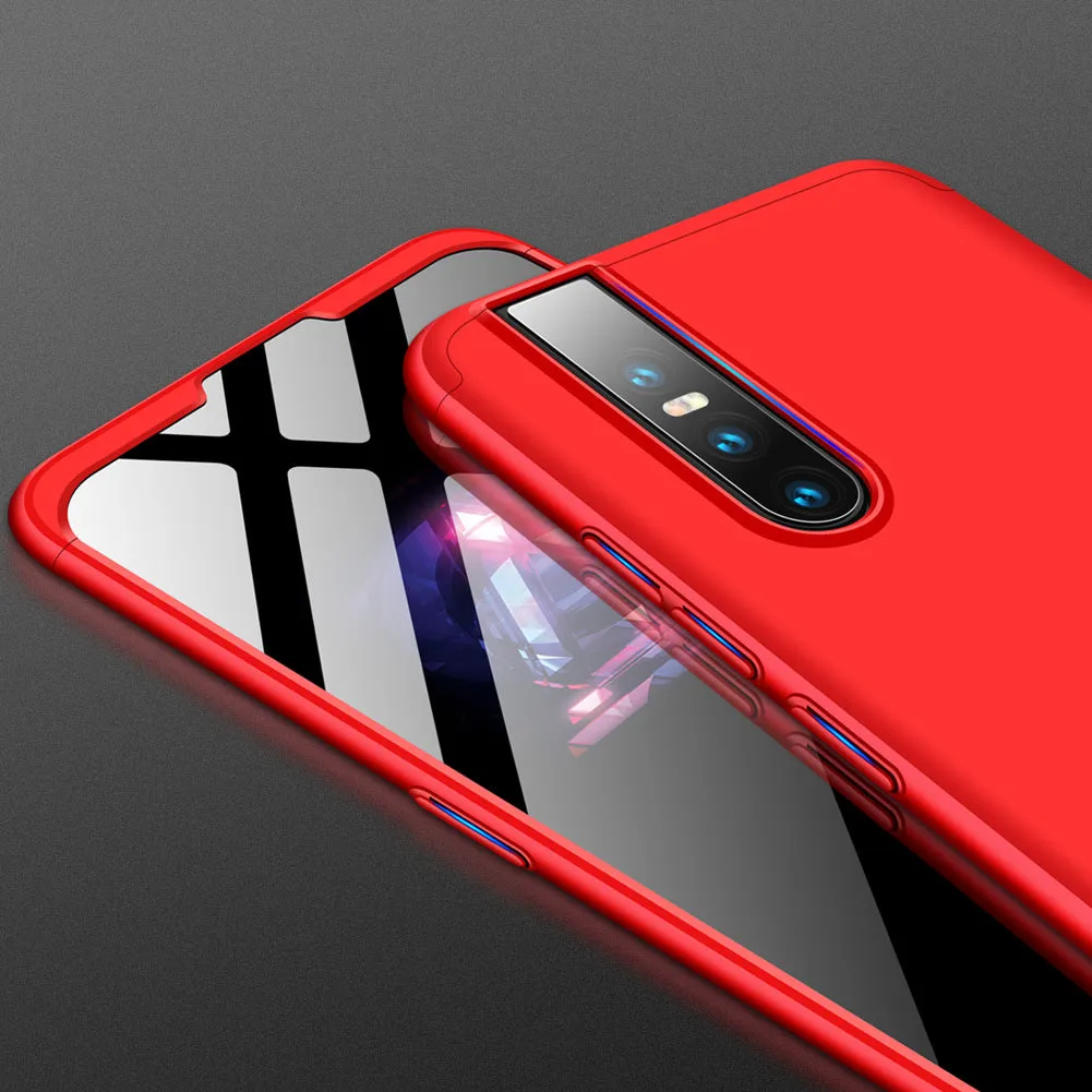For VIVO V15pro Ultra Slim PC Back Cover Non-slip Shockproof 360 Degree Full Protective Case red
