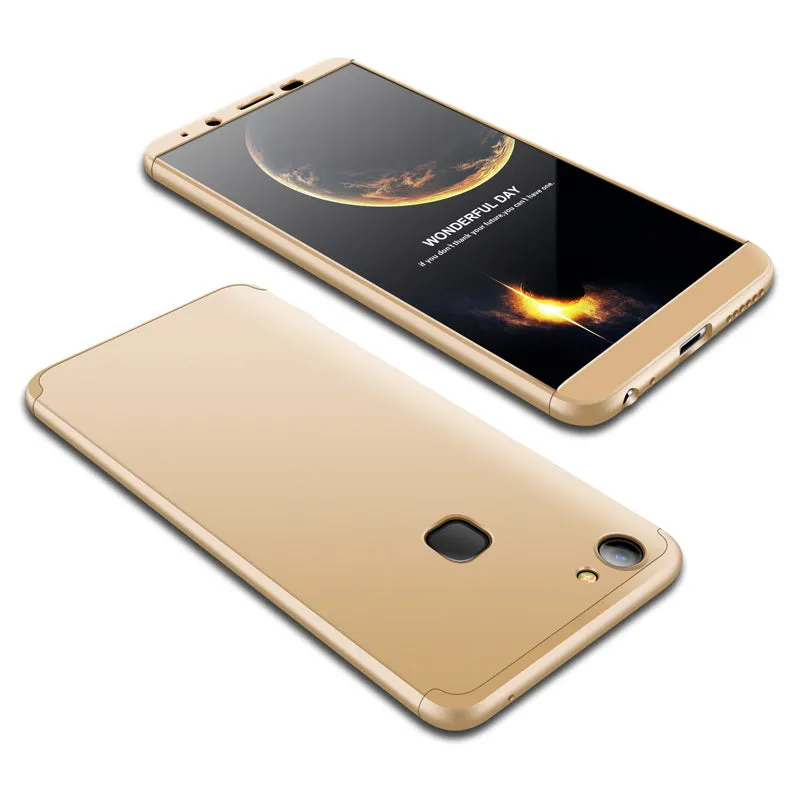 For VIVO V7 plus/Y75S/Y79 3 in 1 360 Degree Non-slip Shockproof Full Protective Case rose gold
