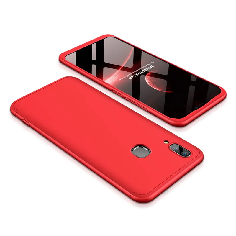 For VIVO V9/Y85/Z1 Slim 3 in 1 Hybrid Hard Case Full Body 360 Degree Protection Back Cover Gold