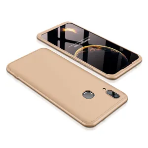 For VIVO V9/Y85/Z1 Slim 3 in 1 Hybrid Hard Case Full Body 360 Degree Protection Back Cover Gold