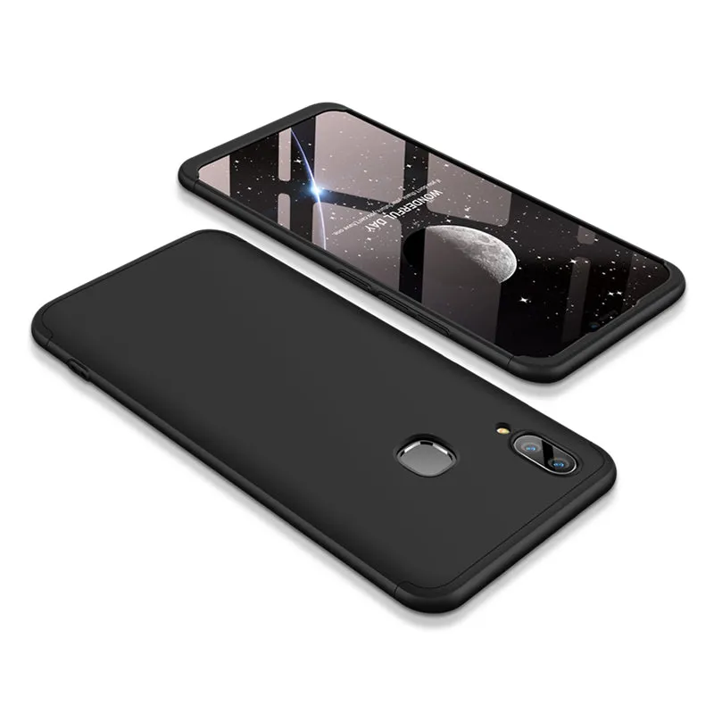 For VIVO V9/Y85/Z1 Slim 3 in 1 Hybrid Hard Case Full Body 360 Degree Protection Back Cover Gold