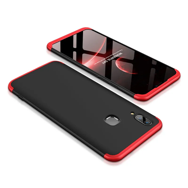 For VIVO V9/Y85/Z1 Slim 3 in 1 Hybrid Hard Case Full Body 360 Degree Protection Back Cover Gold