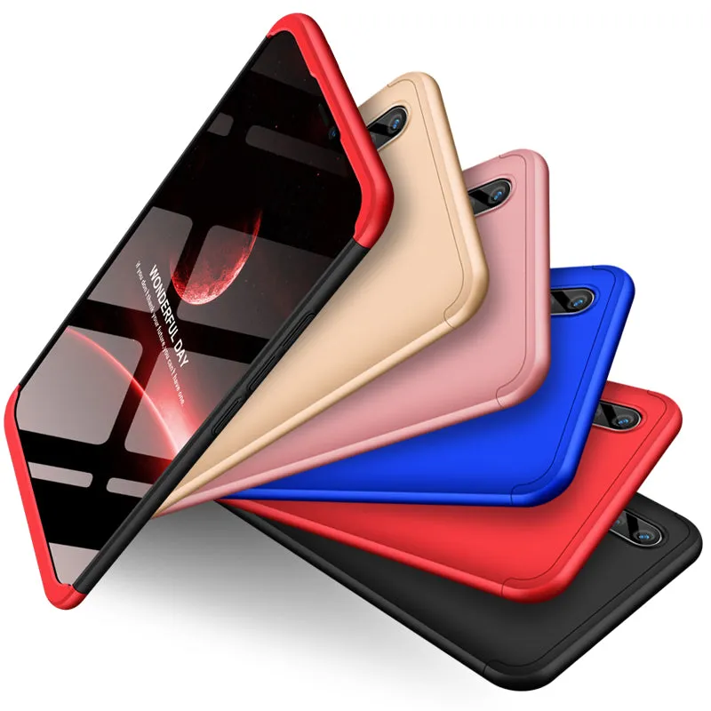 For VIVO V9/Y85/Z1 Slim 3 in 1 Hybrid Hard Case Full Body 360 Degree Protection Back Cover Gold