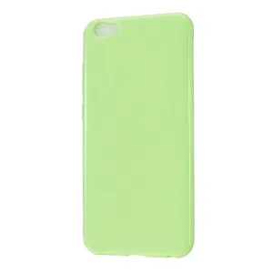 For VIVO Y67/Y71 Cellphone Cover Glossy TPU Phone Case Anti-Dust Stain-proof Easy Install Screen Protector Fluorescent green