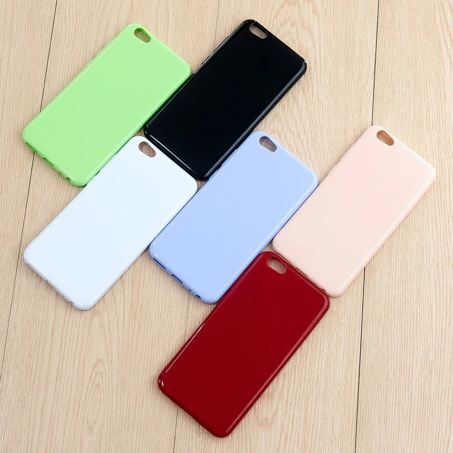 For VIVO Y67/Y71 Cellphone Cover Glossy TPU Phone Case Anti-Dust Stain-proof Easy Install Screen Protector Fluorescent green