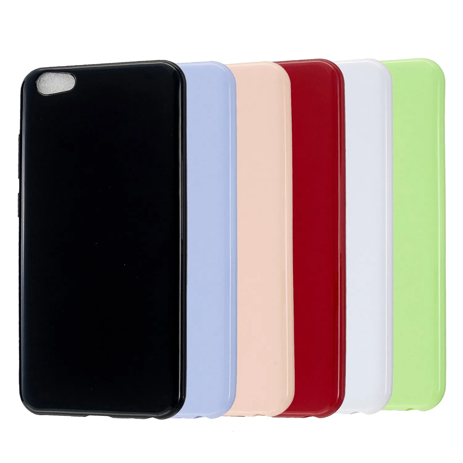 For VIVO Y67/Y71 Cellphone Cover Glossy TPU Phone Case Anti-Dust Stain-proof Easy Install Screen Protector Fluorescent green