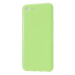For VIVO Y67/Y71 Cellphone Cover Glossy TPU Phone Case Anti-Dust Stain-proof Easy Install Screen Protector Fluorescent green