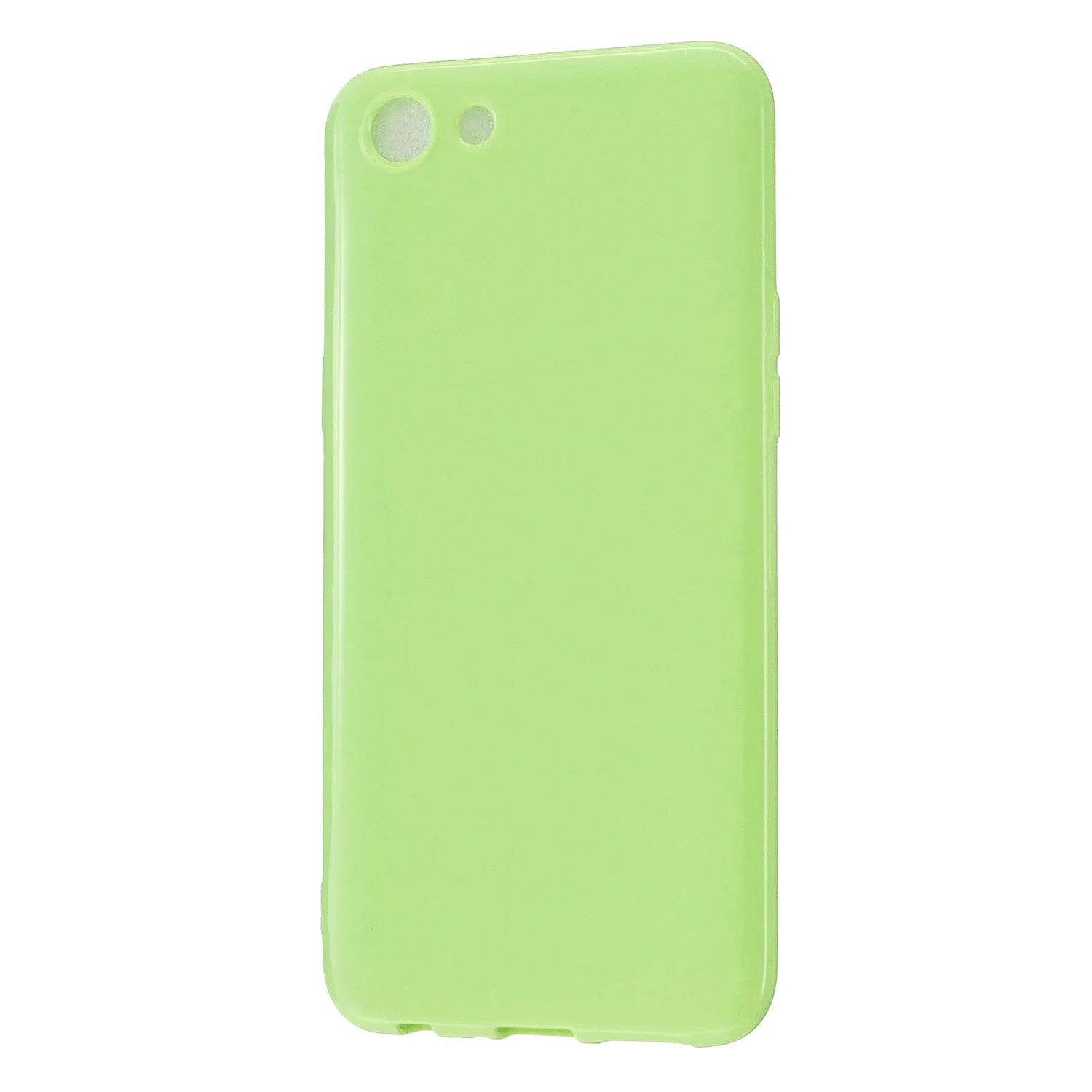 For VIVO Y67/Y71 Cellphone Cover Glossy TPU Phone Case Anti-Dust Stain-proof Easy Install Screen Protector Fluorescent green