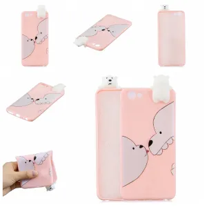 For VIVO Y71 3D Cute Coloured Painted Animal TPU Anti-scratch Non-slip Protective Cover Back Case Big white bear