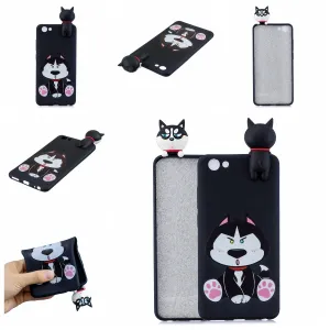 For VIVO Y71 3D Cute Coloured Painted Animal TPU Anti-scratch Non-slip Protective Cover Back Case cute husky