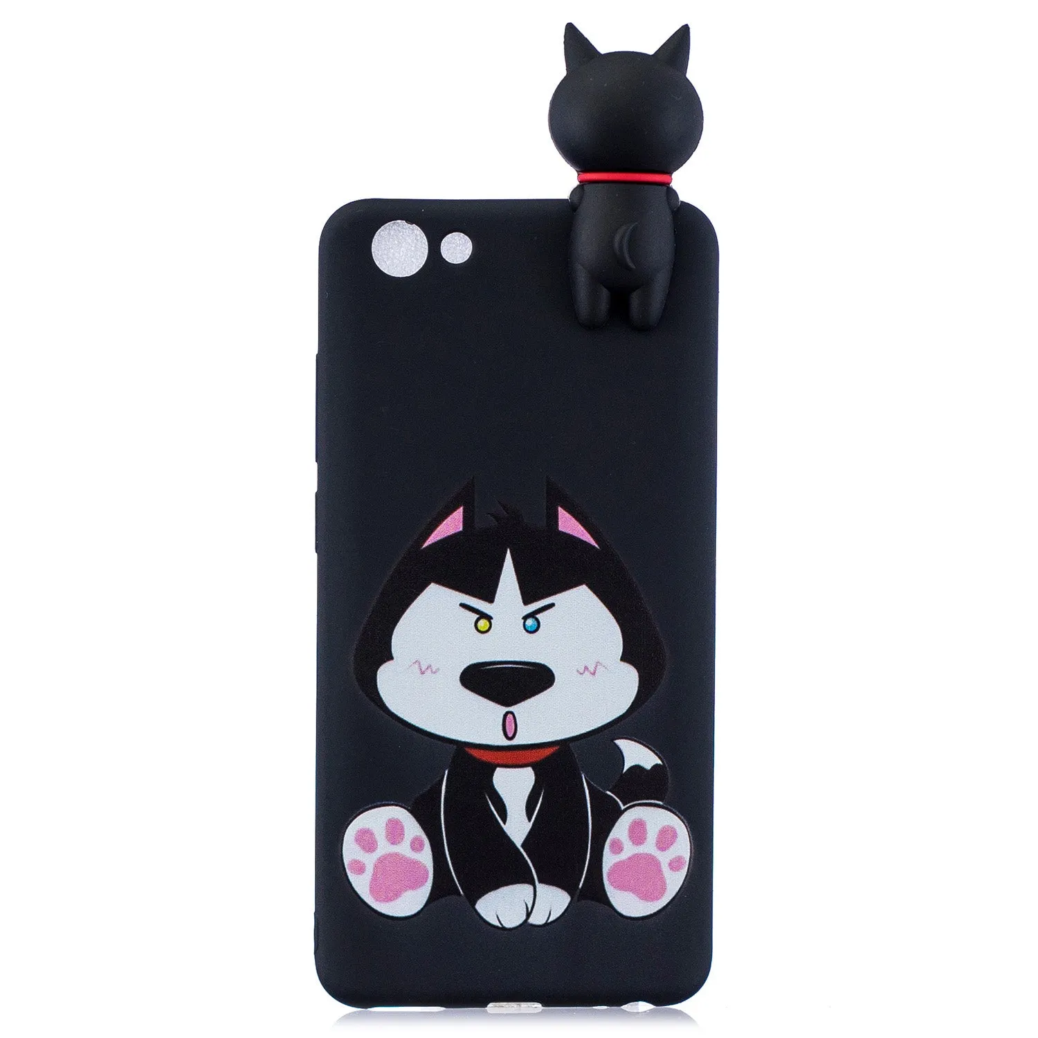For VIVO Y71 3D Cute Coloured Painted Animal TPU Anti-scratch Non-slip Protective Cover Back Case cute husky
